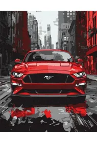 Ideyka Malowanie po numerach - Czerwony mustang 40x50cm