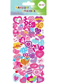 Happy Color Naklejki 3D PUFFY-Pink Hearts 9.5x22 cm