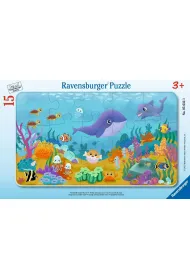 Puzzle 15 Young Animals Under Water Frame Ravensburger