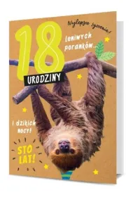 Pan Dragon Karnet B6 18-te urodziny leniwiec