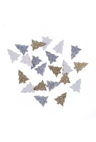 dpCraft Drewniane brokatowe choinki 1,5x2cm