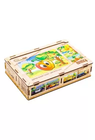 Puzzle drewniane 4w1 owoce PuzzleOK