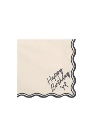 PartyDeco Serwetki Happy Birthday Kokarda 33x33cm 12 szt