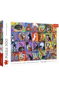 Puzzle 500 el. Koci alfabet Trefl