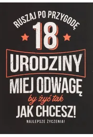 Karnet okazjonalny B6 z kopert� 18 Urodziny PAN DRAGON KB6-2006