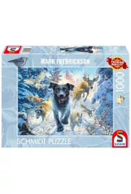 Puzzle PQ 1000 Mark Fredrickson Labrador na niegu Schmidt Spiele-Puzzle