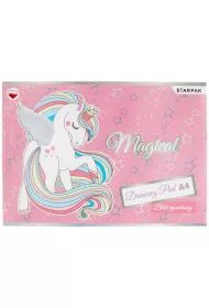 Starpak Blok rysunkowy biay. Unicorn. A4 20 kartek.