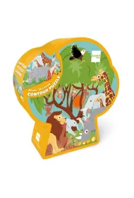 Puzzle konturowe 60 el. Safari Scratch