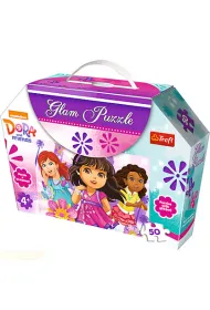 Puzzle 50 el. Glam: L�ni�ce sukienki. Dora and Friends 14814 Trefl