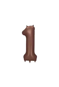 PartyDeco Balon foliowy cyfra 1 mocca 86cm