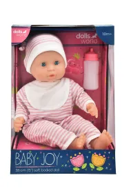 Dolls World Lalka Baby Joy 38cm ubranko w paski