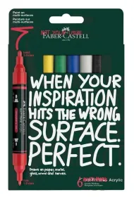 Markery akrylowe Multimark 6kol. FABER CASTELL