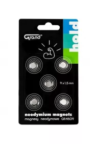 Magnesy neodymowe GR-N509 9mm 5szt GRAND