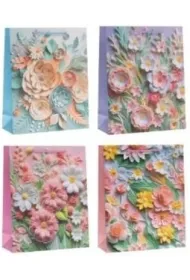 Rozette Torebka prezentowa 26x32x10cm Kwiaty MIX