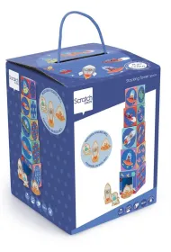 Piramida edukacyjna i drewniane figurki Kosmos Scratch