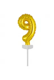 Amscan Balon foliowy mini cyfra 9 z�ota 7x12cm