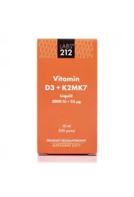 Labs212 Vitamin D3 + K2MK7 2000IU + 25 ug krople Suplement diety 10 ml