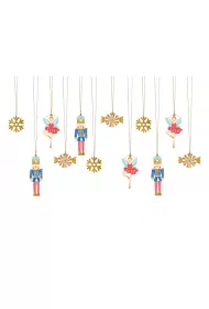 PartyDeco Zawieszki do prezent�w Dziadek do orzech�w 12 szt.