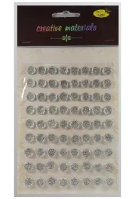 Galeria Hobby Stiker z kryszta�kami srebrny 10mm 72 szt.