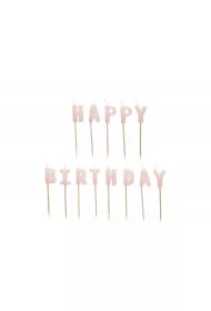 PartyDeco �wieczki Happy Birthday r�owe 2,5cm