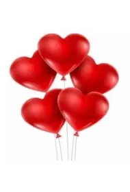 GoParty Balon serce czerwony pastel 50 szt