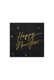 PartyDeco Serwetki Happy New Year 33x33 cm