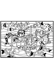 Kolorowanka welwetowa 29,7x21cm ��d� podwodna