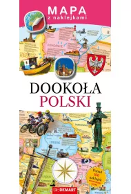 Mapa z naklejkami Dookoa Polski