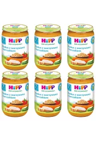 Hipp Kuskus z warzywami i kurczakiem po 7. miesicu zestaw 6 x 220 g Bio
