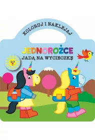 Jednoro�ce jad� na wycieczk�. Koloruj i naklejaj