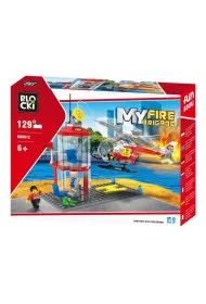 Klocki Blocki MyFireBrigade Stra� stra�nica + helikopter 129 elem.