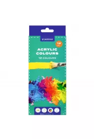 Starpak Farby akrylowe w tubie 12ml 12 kolorw