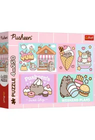 Puzzle Pusheen 4x250 Poznajcie Pusheena TREFL
