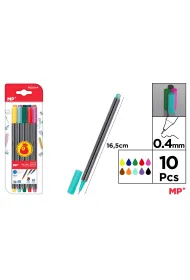 Mp Main Paper Cienkopis MP 0.4mm 10 kolor�w blister