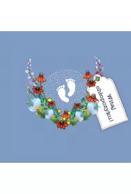Clear Creations Karnet Swarovski kwadrat CL3412 Narodziny Witaj ch�opczyku