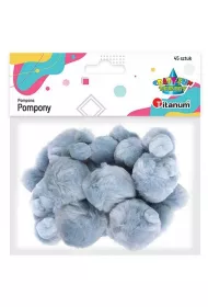 Titanum Pompony akrylowe szare mix rozmiar�w 45 szt.