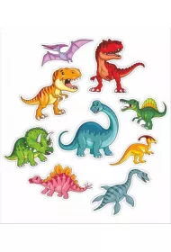 LearnHow Dekoracje okienne dwustronne Dinozaury 01 9 szt.