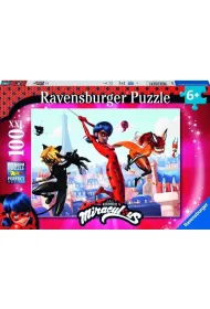 Puzzle 100 el. XXL Biedronka i czarny kot Ravensburger