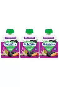 BoboVita Mus gruszka z buraczkiem i suszon liwk po 6 miesicu zestaw 3 x 80 g
