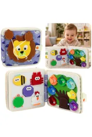Ksi��eczka edukacyjna sensoryczna lew LeanToys