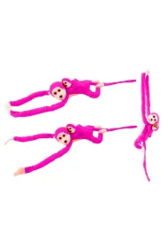 Maskotka ma�pka z dzieckiem ciemno r�owa 90cm LeanToys