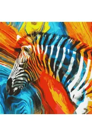 Ideyka Malowanie po numerach - Kolorowa zebra 50x50cm