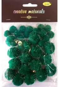 Galeria Hobby Pompony glitter zielone 15x25mm 30 szt.