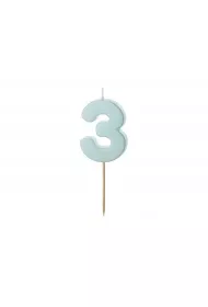 PartyDeco �wieczka 3 jasno niebieska 5.5cm