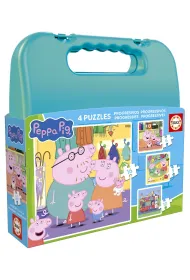 Puzzle 4w1 �winka Peppa walizka 113788 Educa