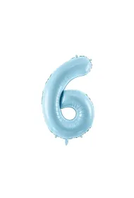 PartyDeco Balon foliowy 6 jasny niebieski 86cm