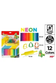 Mp Main Paper Plastelina 12 kolor�w neon + foremki i wa�ek