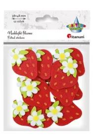 Titanum Naklejki filcowe 3D truskawki 3,8 x 4,8 cm