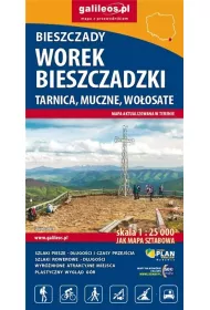 Bieszczady. Worek Bieszczadzki, Tarnica, Muczne, Wo�osate. Mapa turystyczna 1:25 000
