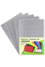 Penword Tektura A4 falista metallic srebrna 5 szt.